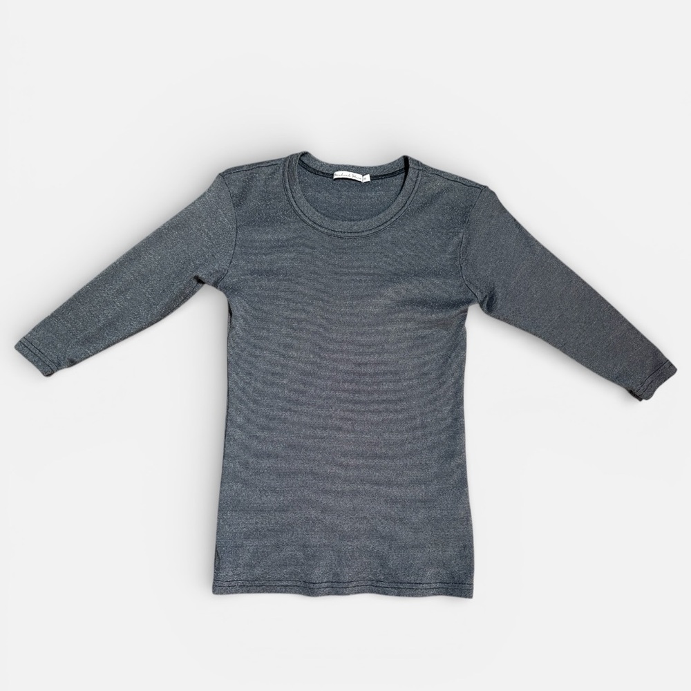 Michael Stars Grey Blue Quarter Sleeve Shirt